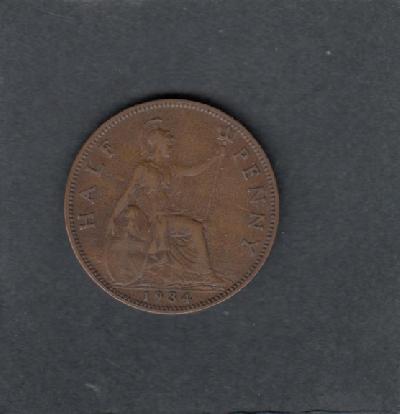 Beschrijving: 1/2 Penny GEORGIUS V  